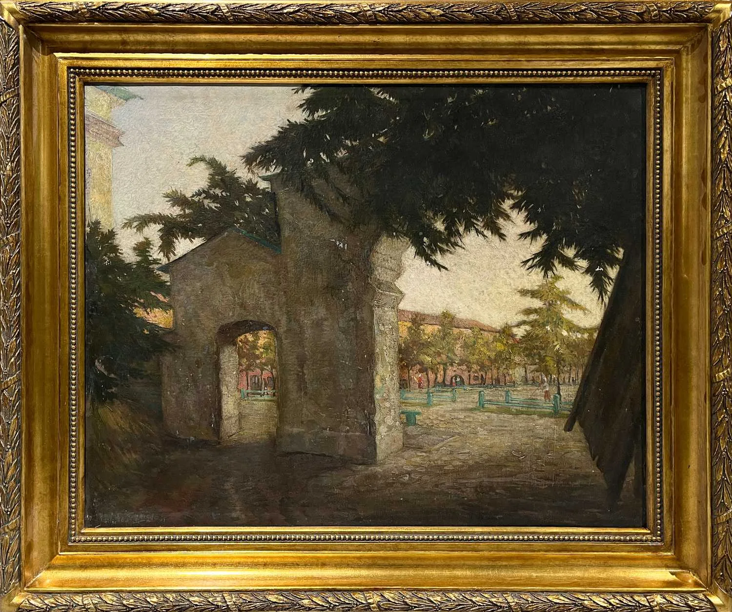 Бобышов Михаил Павлович (1885-1964). Городской пейзаж. Ворота. 1916