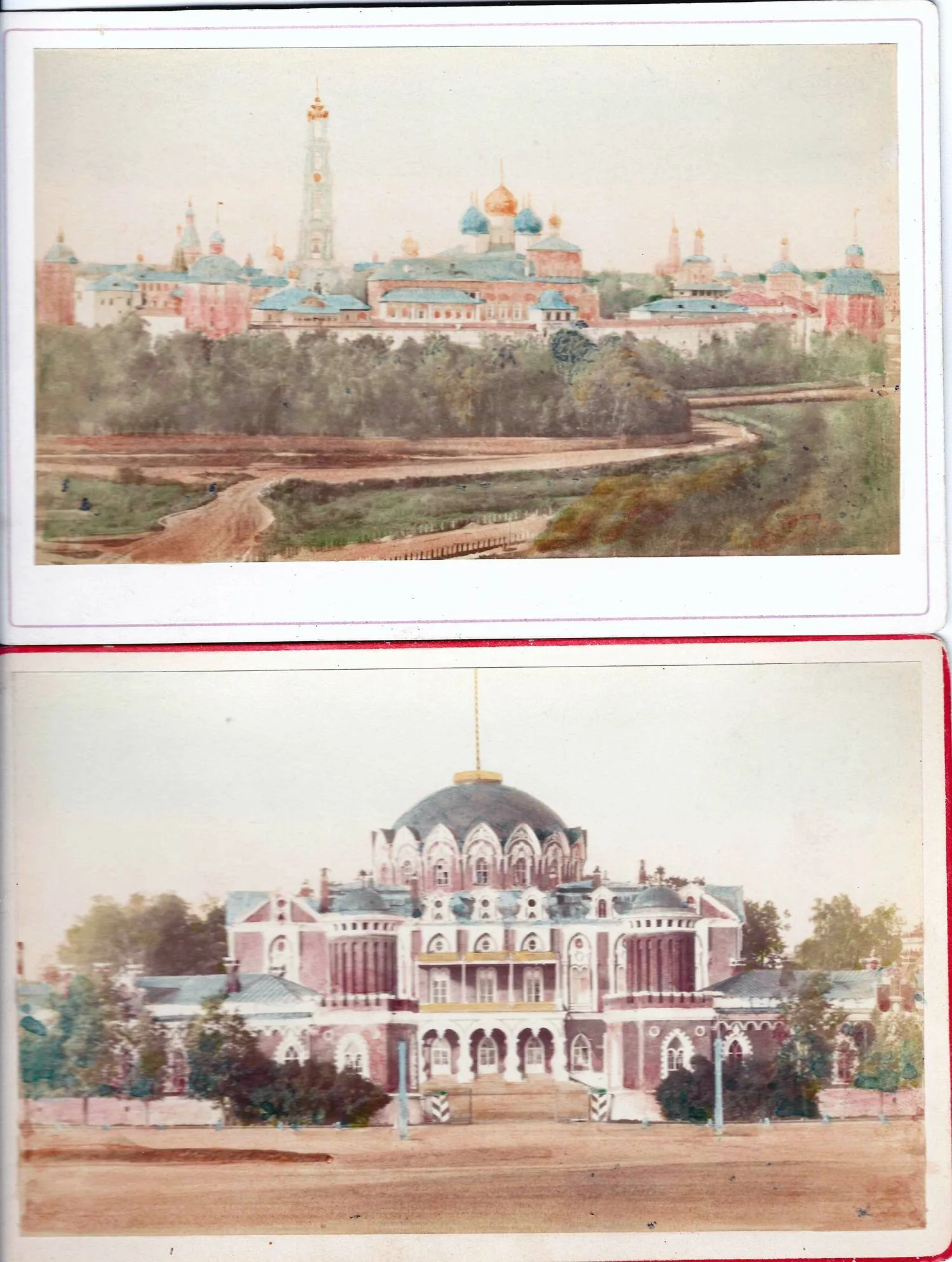 4 кабинетные фотографии с видами Москвы и Подмосковья. Кон. XIX века.