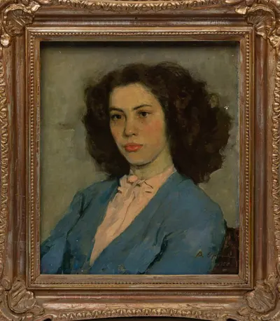 Орешников Виктор Михаилович. Портрет девушки в голубом. 1955.