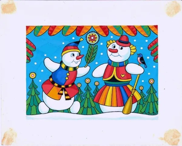 Левицкий А.Р. ""Снеговики"". 1996.