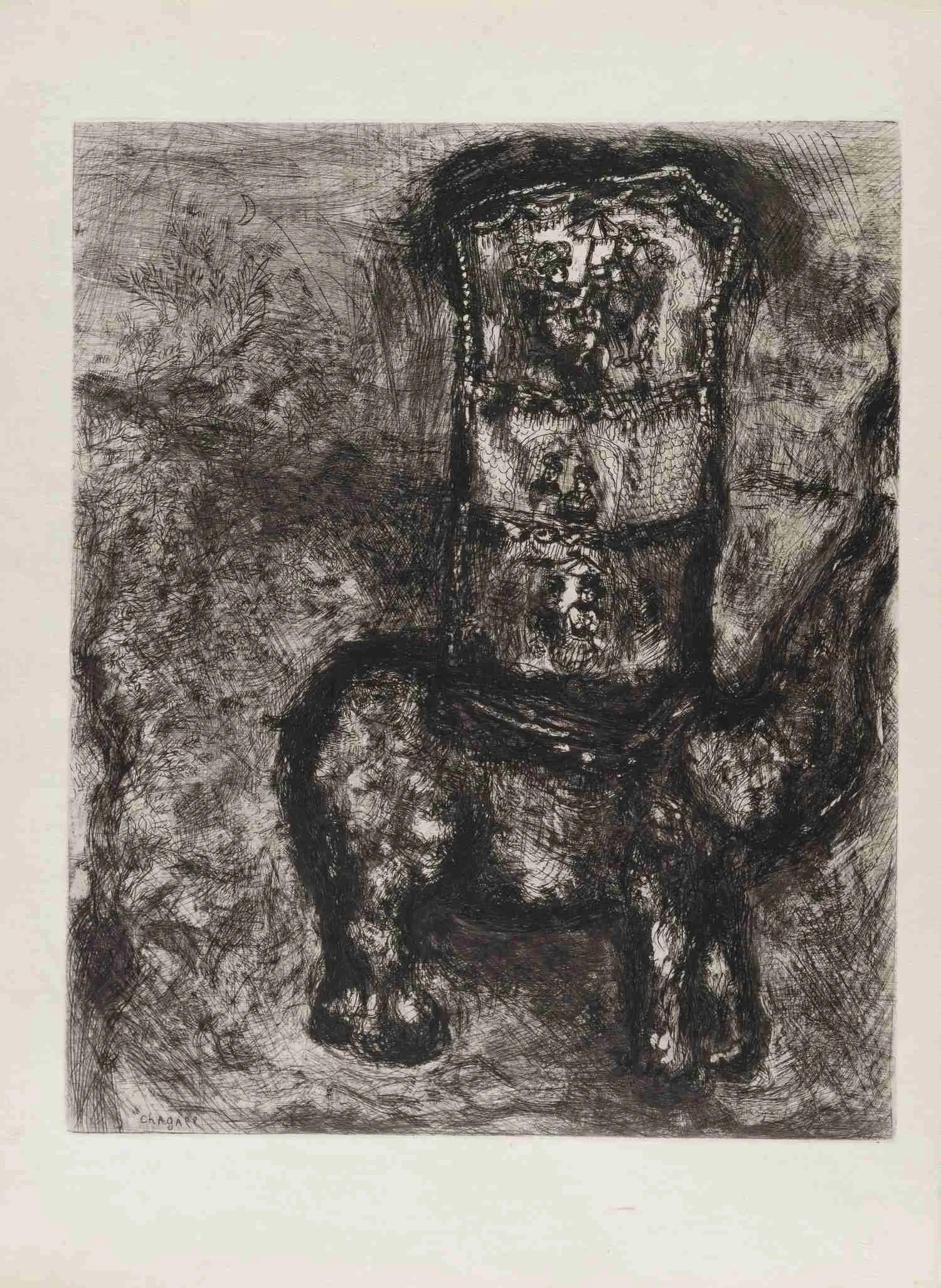 Шагал Марк Захарович. Крыса и слон. 1927. Иллюстрация к басне Жана де Лафонтена.
