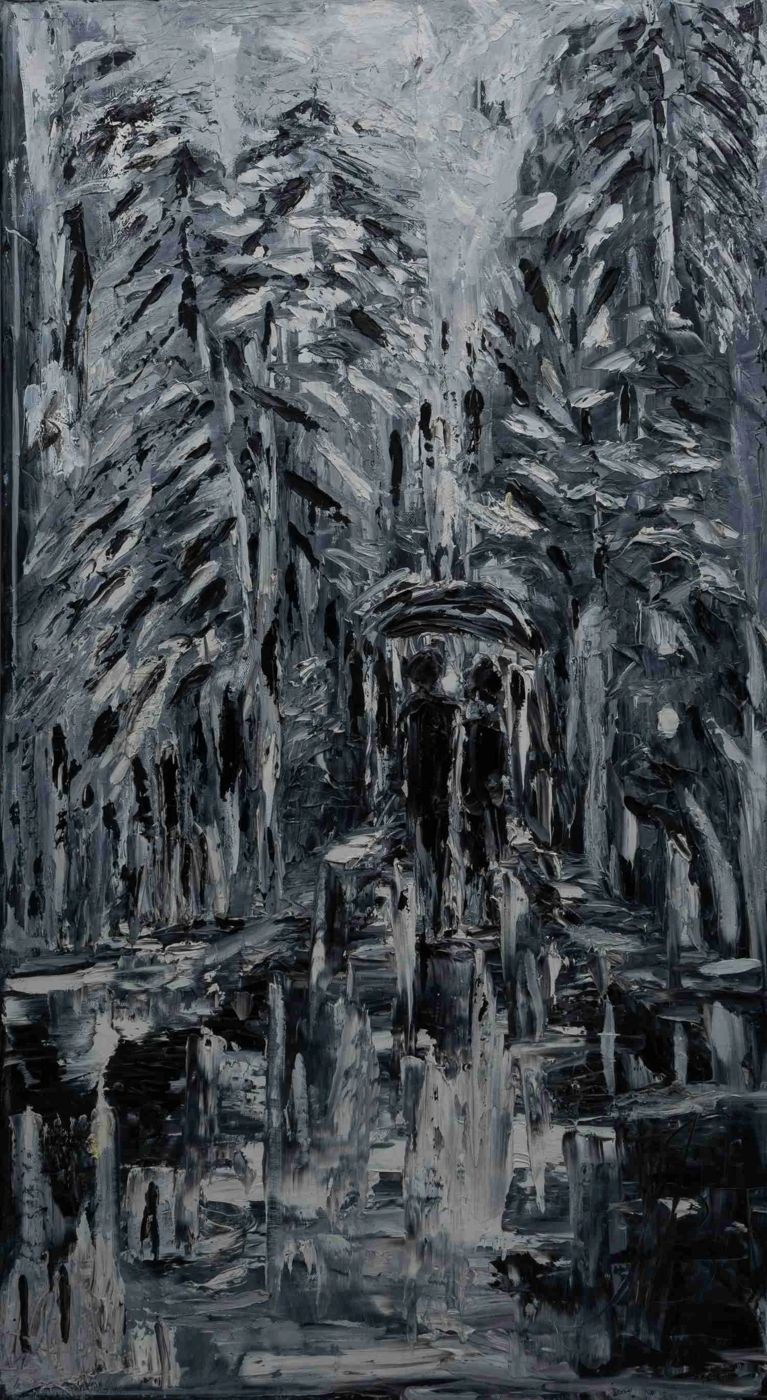 Неизвестный художник. "Двое на зимней аллее". 2000-е гг.