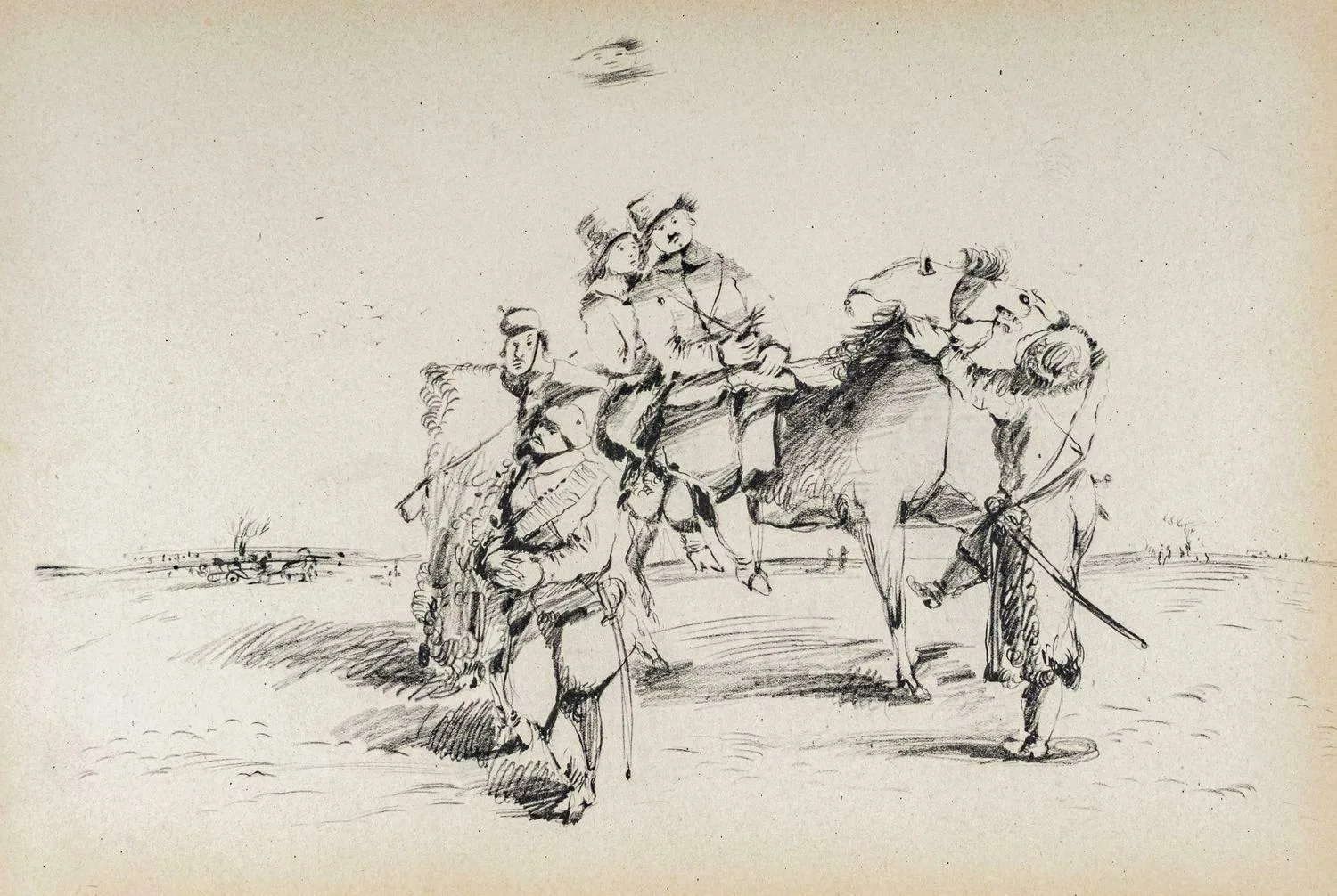 Тышлер Александр Григорьевич. Всадники (иллюстрация). 1930-е годы.