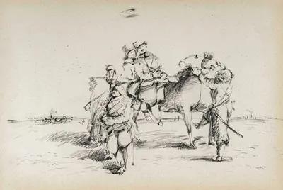 Тышлер Александр Григорьевич. Всадники (иллюстрация). 1930-е годы.