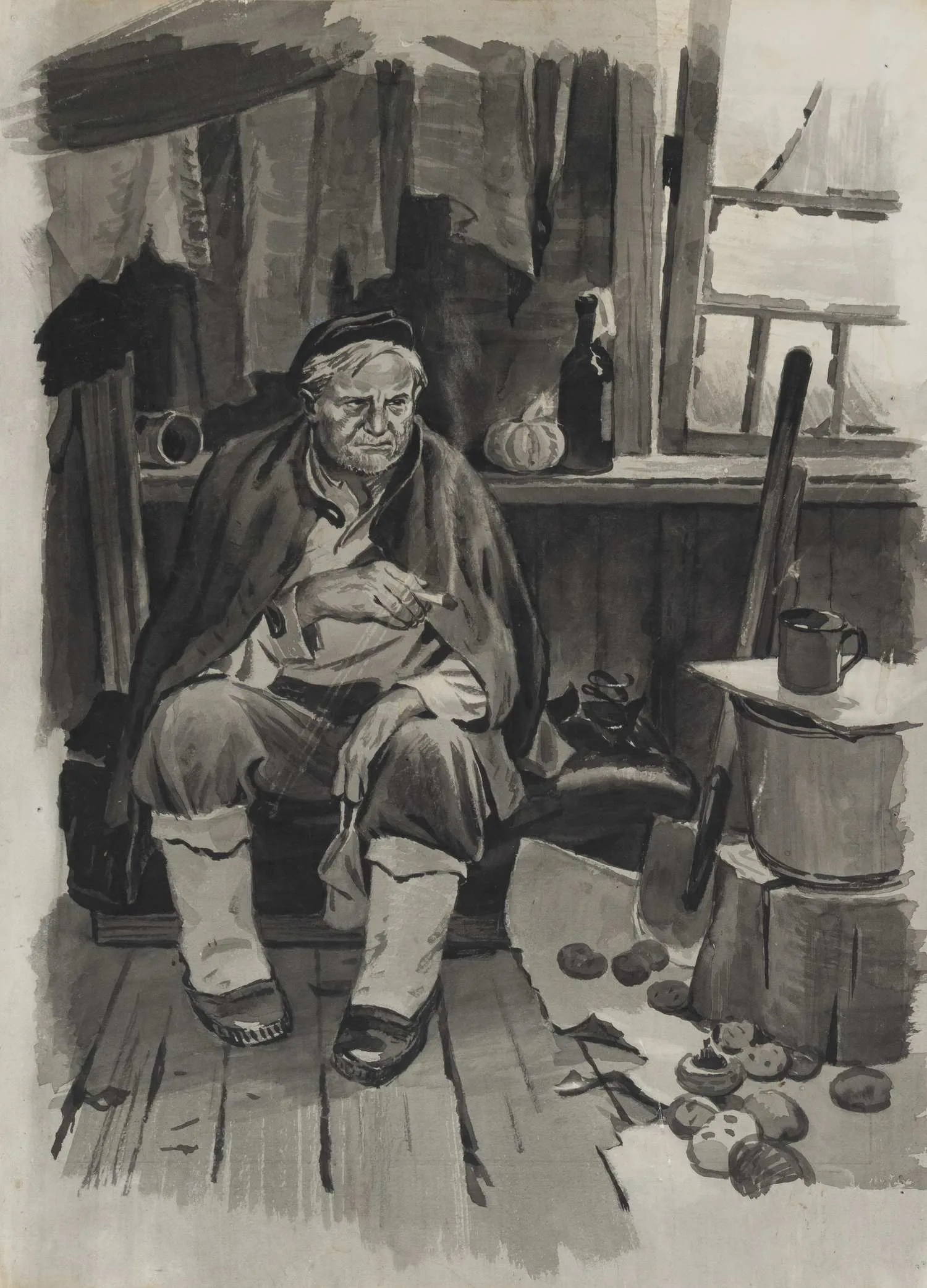 Позин Георгий Александрович. Портрет крестьянина. 1950-е – 1960-е годы.