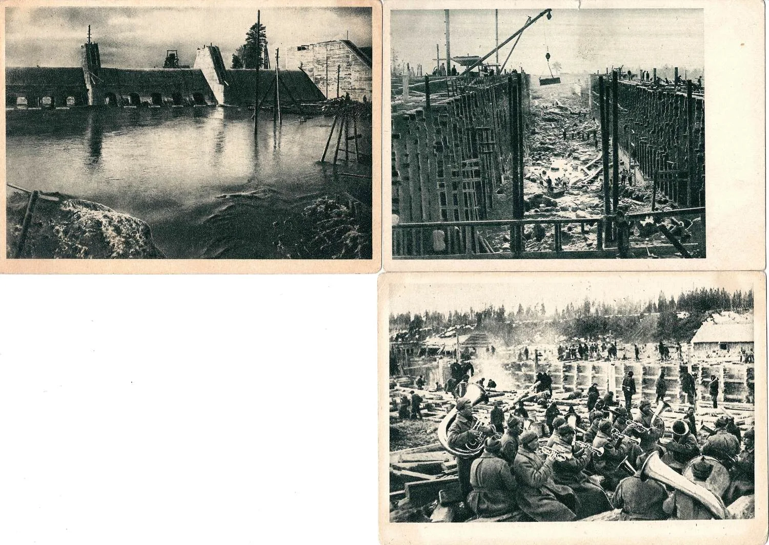 Беломорско-Балтийский канал. 3 открытки. Издание ОГИЗ - ИЗОГИЗ, начало 1930-х годов.