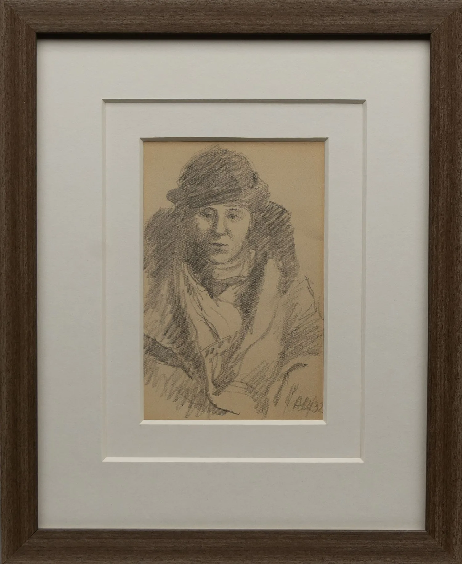Шевченко Александр Васильевич. Портрет дамы в шубе. 1932.