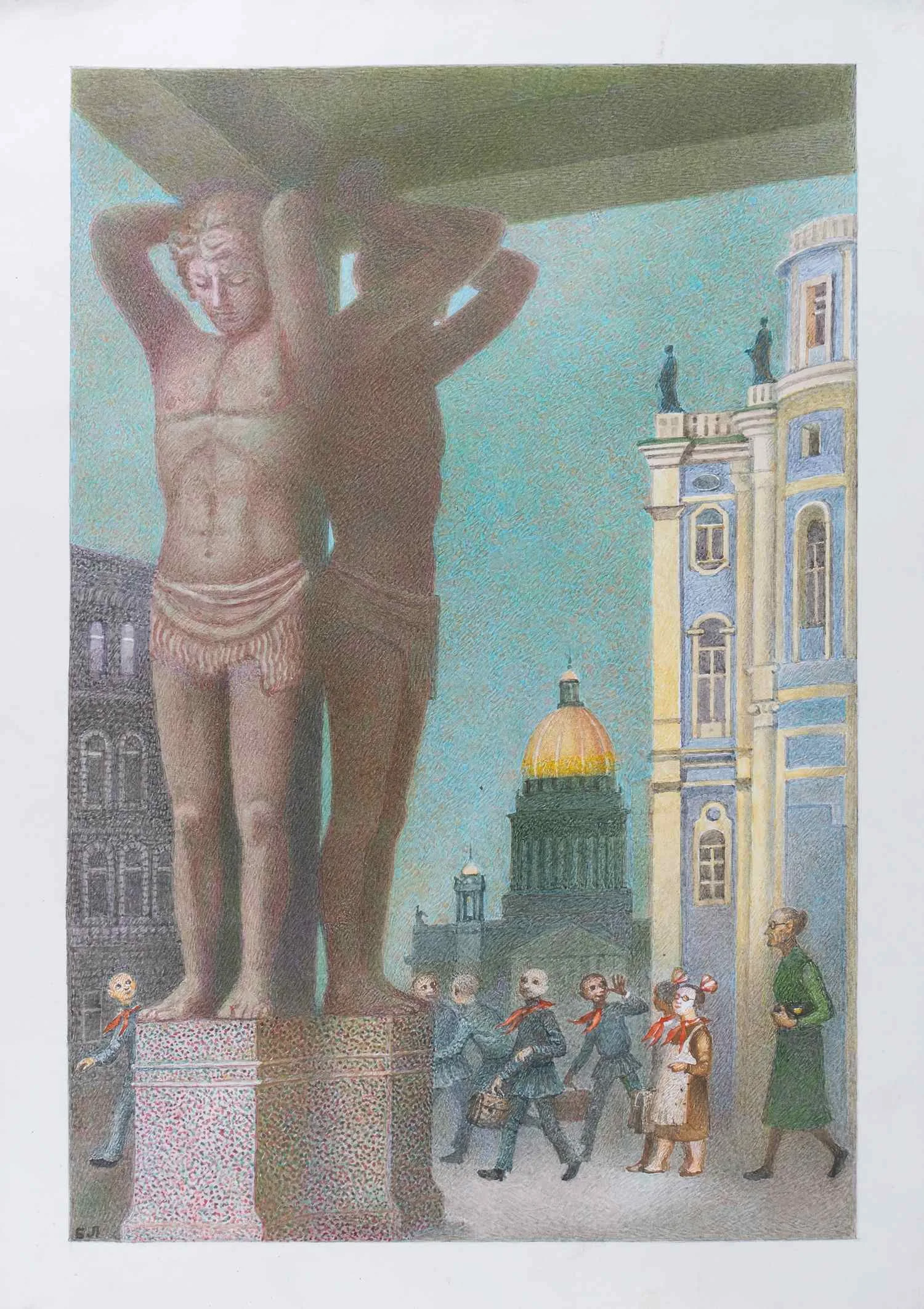 Лапшин Борис Алексеевич. Пионеры на Невском. 2000-е.