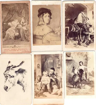 50 фотографий (формат «визитка«) «Искусство». Россия, Зап. Европа, нач. XX века.