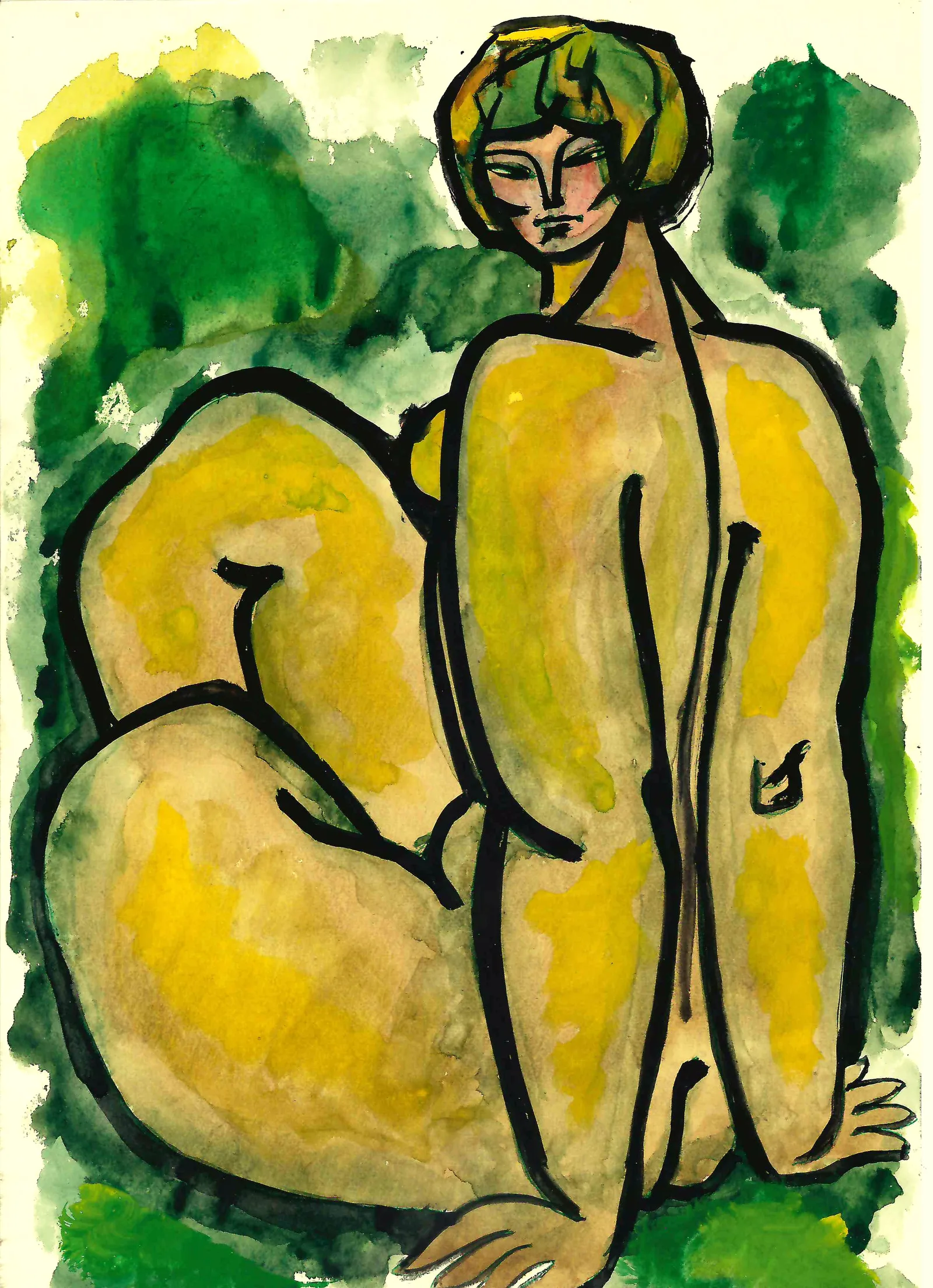 Рябов С. Натурщица, сидящая. 1970-е годы.