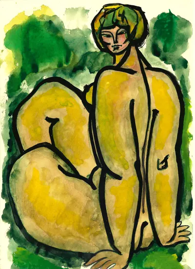 Рябов С. Натурщица, сидящая. 1970-е годы.
