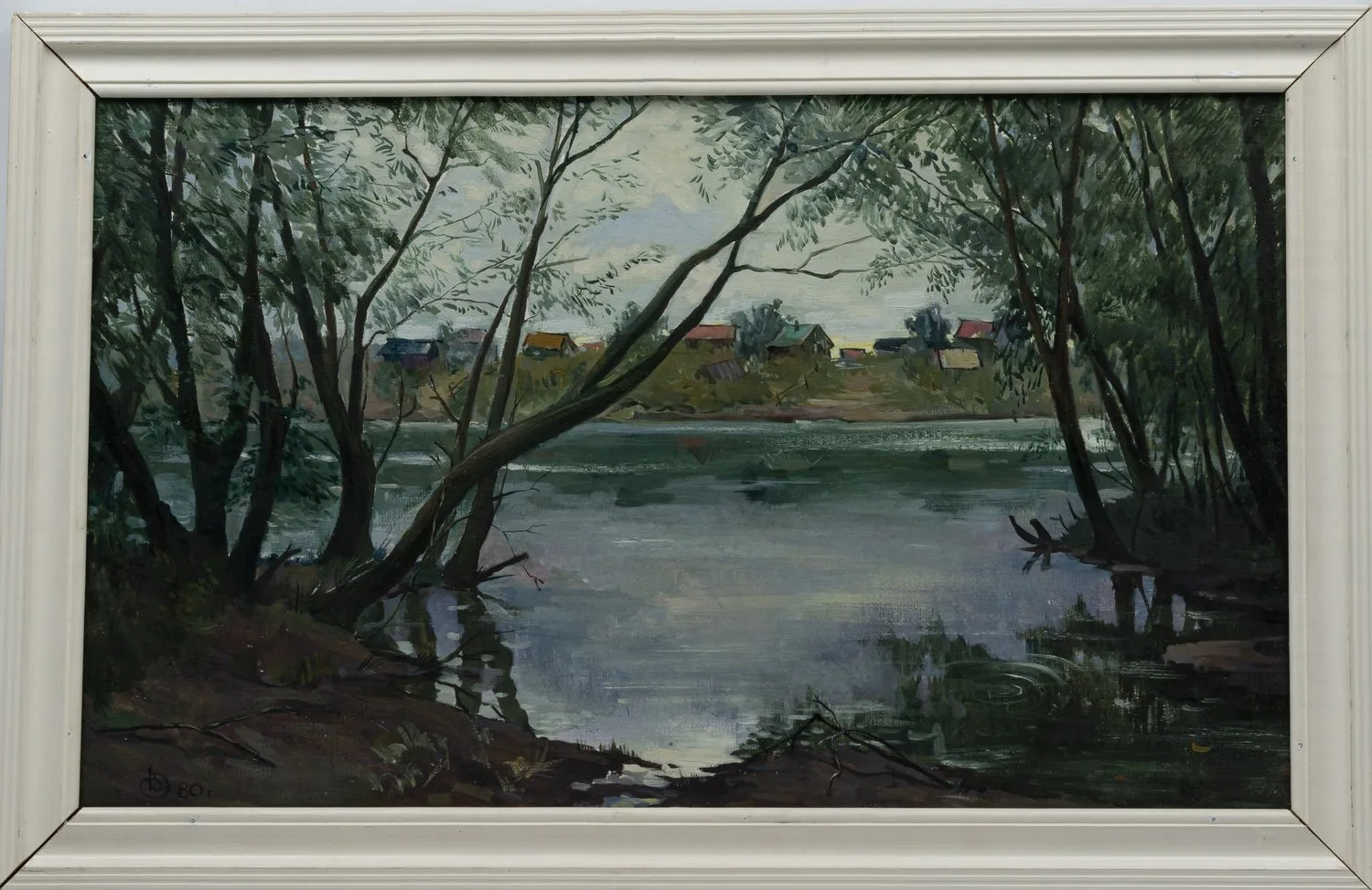 Неизвестный художник (инициалы ВД). Речной пейзаж. 1980.