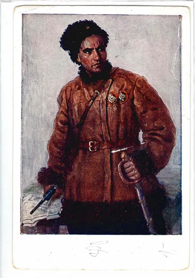 35 открыток «Революция и Гражданская война в живописи», «Красная армия». СССР, 1930-е - 1960-е годы.