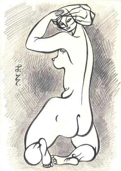Рябов С. Натурщица. 1977.
