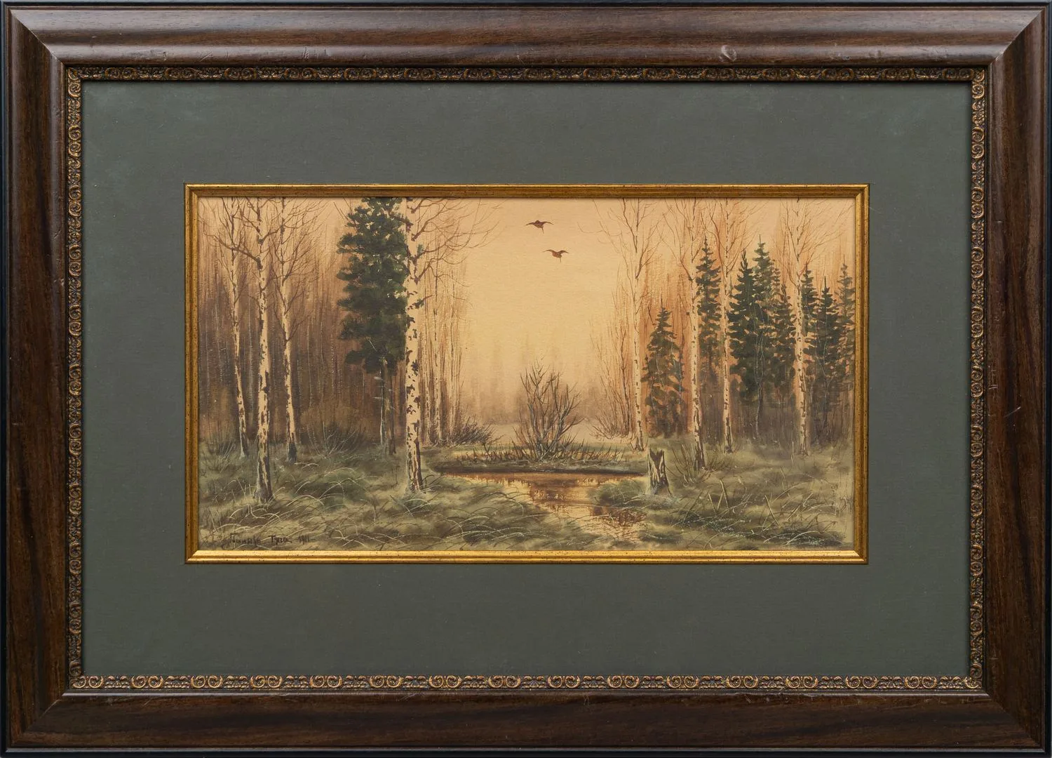Банько. Тяга (токование вальдшнепов). 1911.
