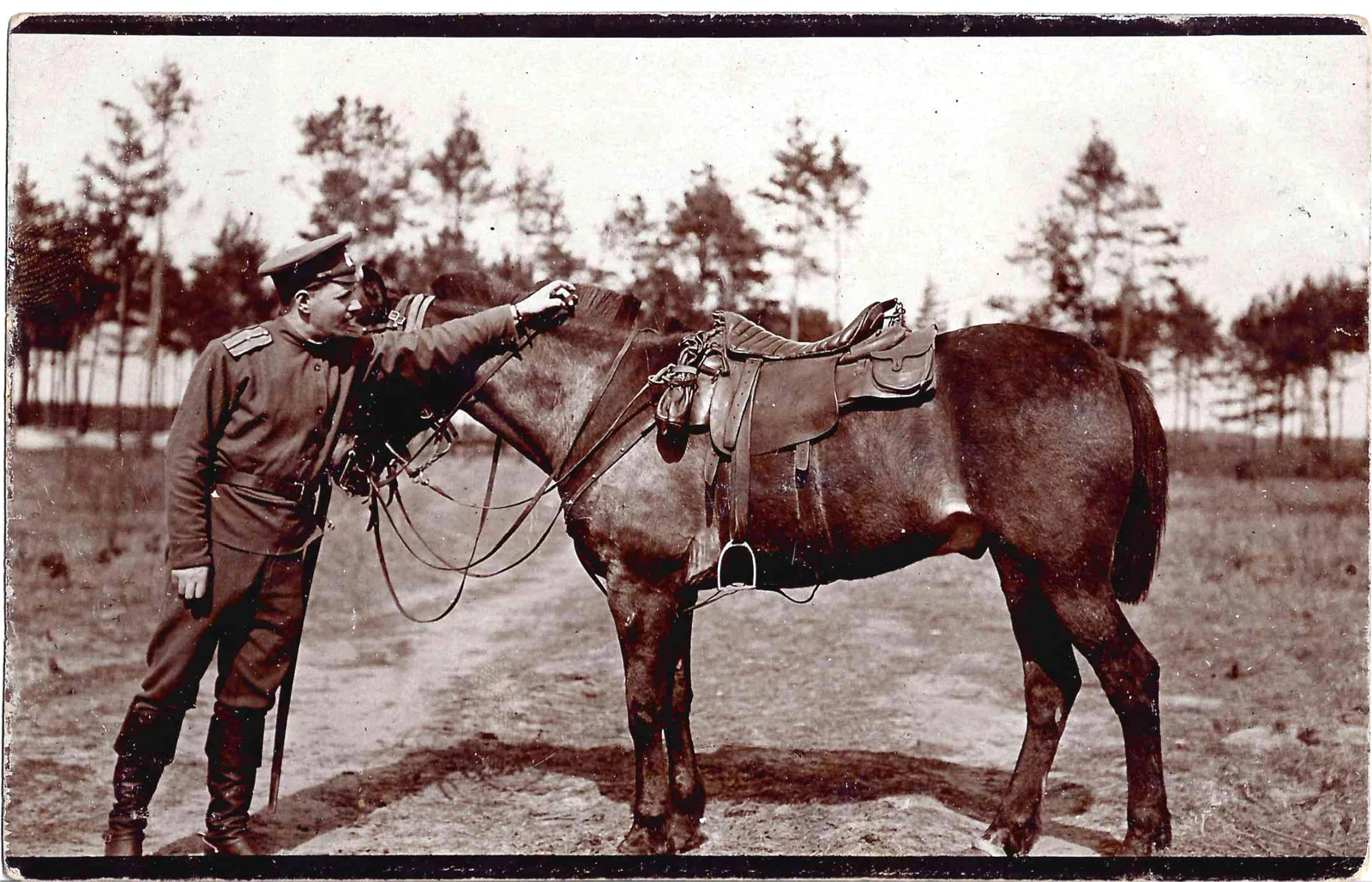Фотооткрытка «Кавалерист». Начало XX века.