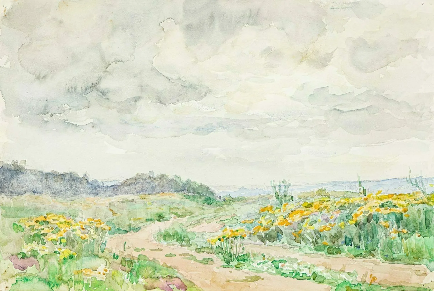 Морозов Константин Феофанович. Пейзаж с цветами. 1970-е годы.