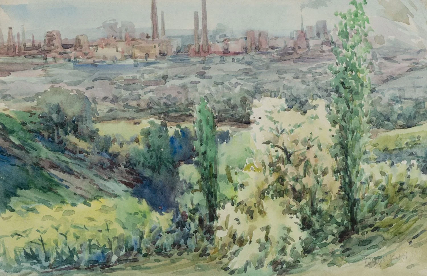 Бурыкин Александр Константинович. Промышленный пейзаж. 1950-е годы.
