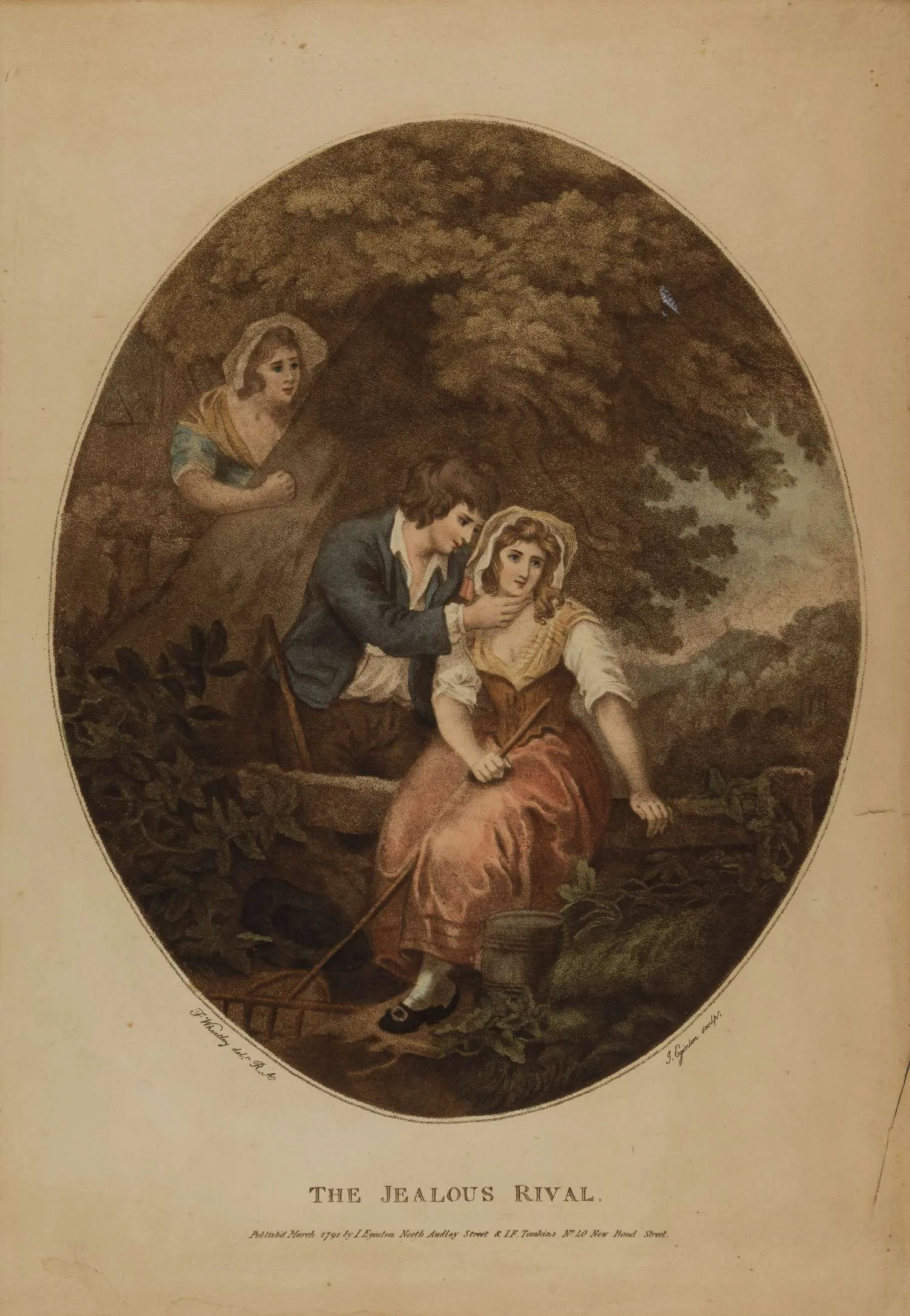 По картине Фрэнсиса Уитли. Ревнивый соперник («The Jealous Rival»). 1791.