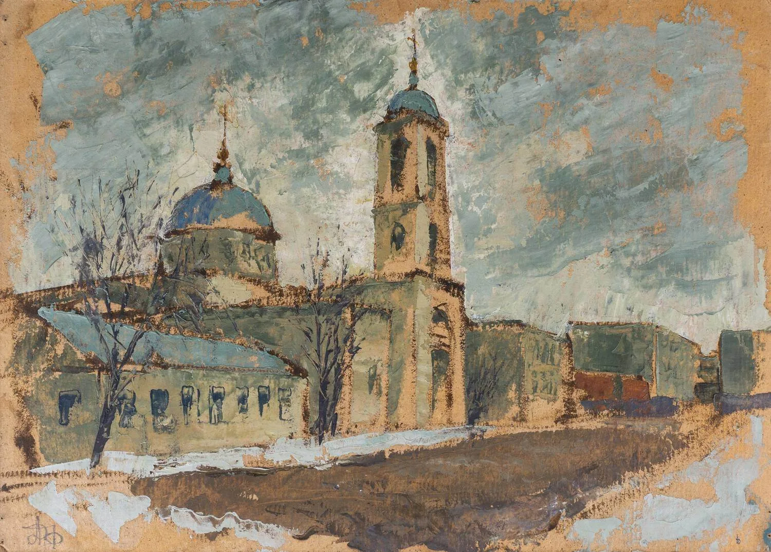 Фурменков Дмитрий Альбертович. Данилов монастырь (на обороте - Пейзаж с рекой). 1990-е годы.