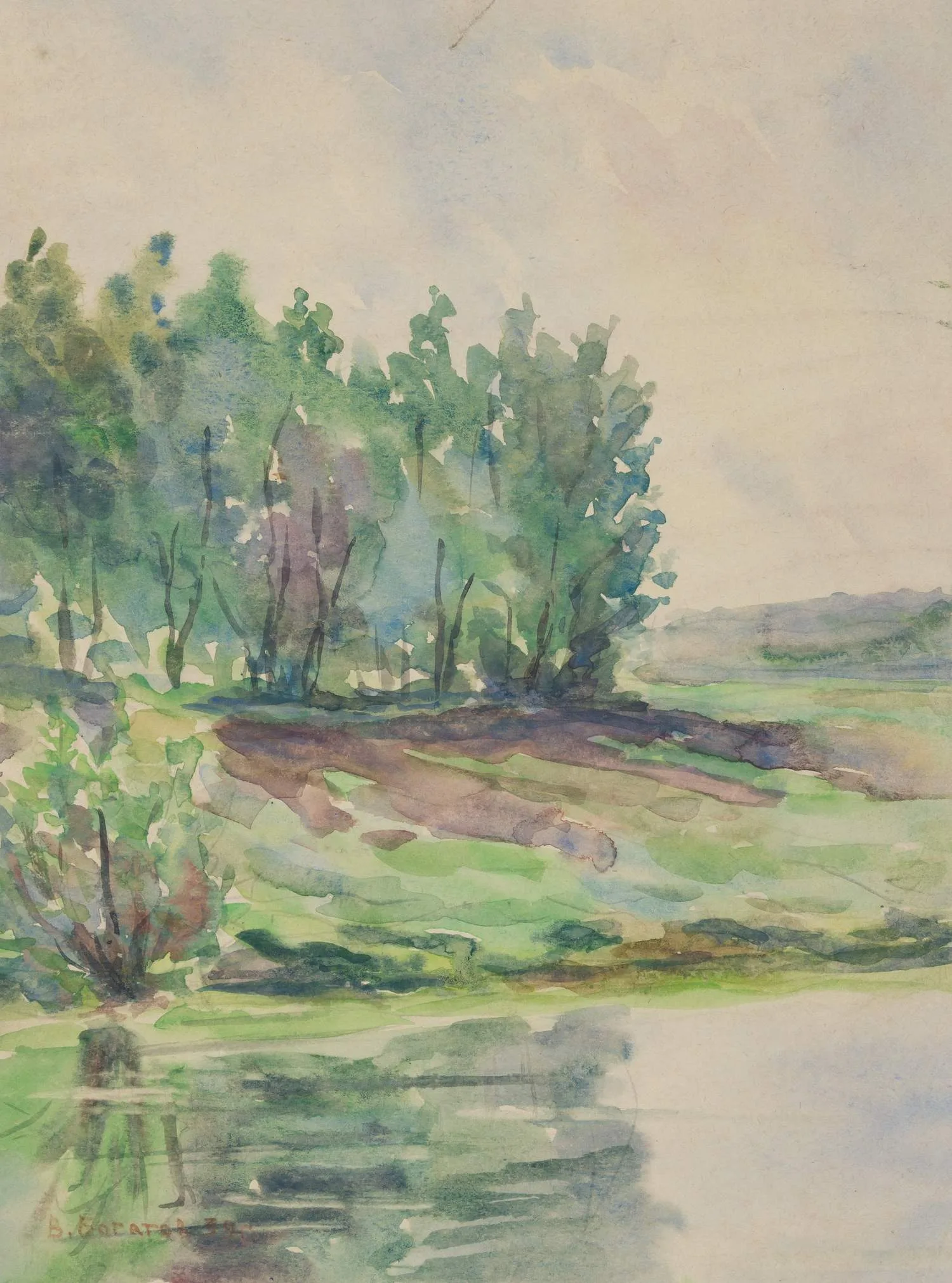 Богатов В. Пейзаж у реки. 1939.
