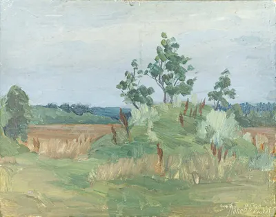 Попов Борис Никанорович (?). Курган. Этюд. 1982.