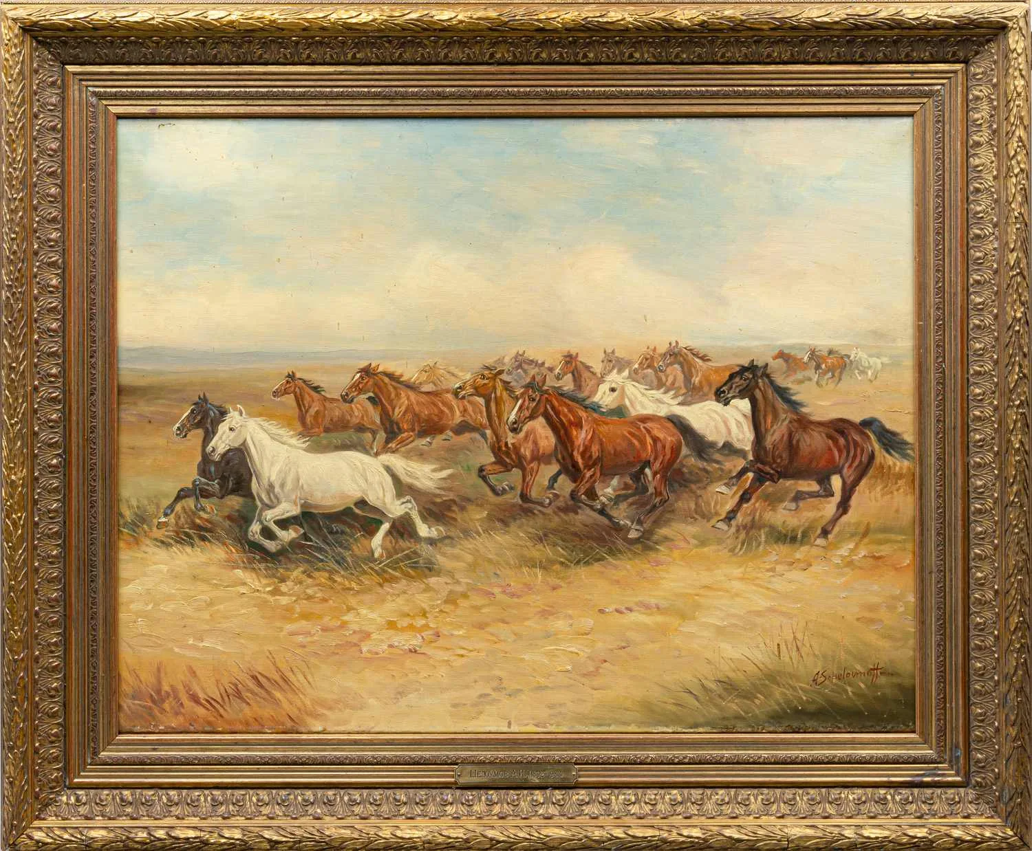 Шелоумов Афанасий Иванович. Табун. В степи. 1960-е.
