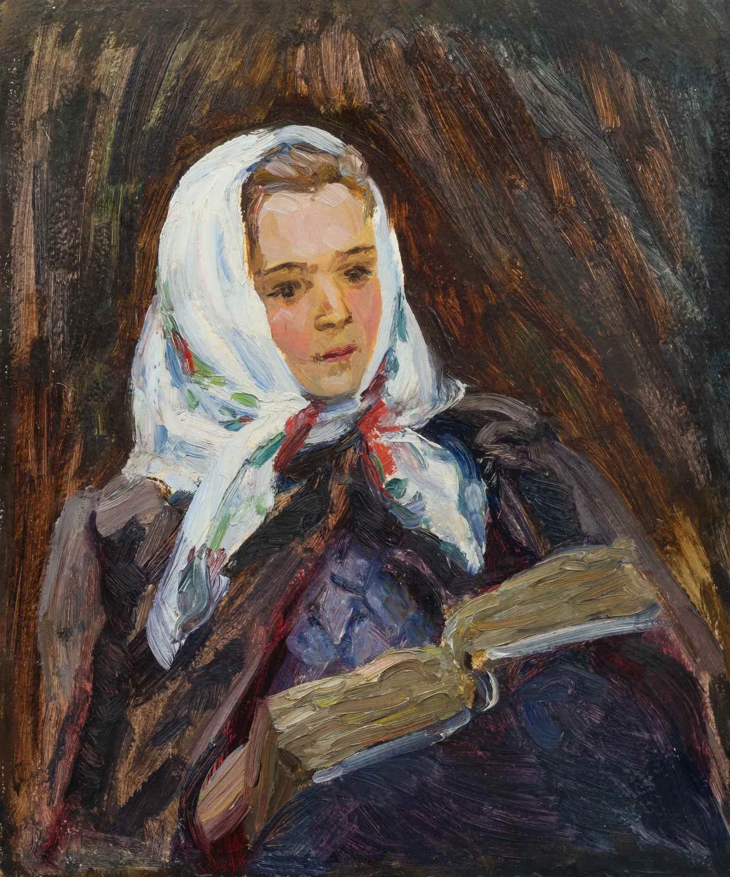 Тютиков Иван Иванович. Девушка читает книгу 1970-е годы.