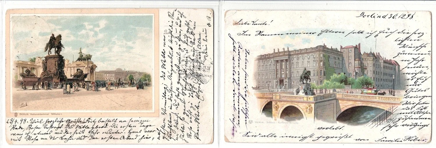 Берлин. 3 художественных открытки («грюссы»). Конец 1890-х годов.