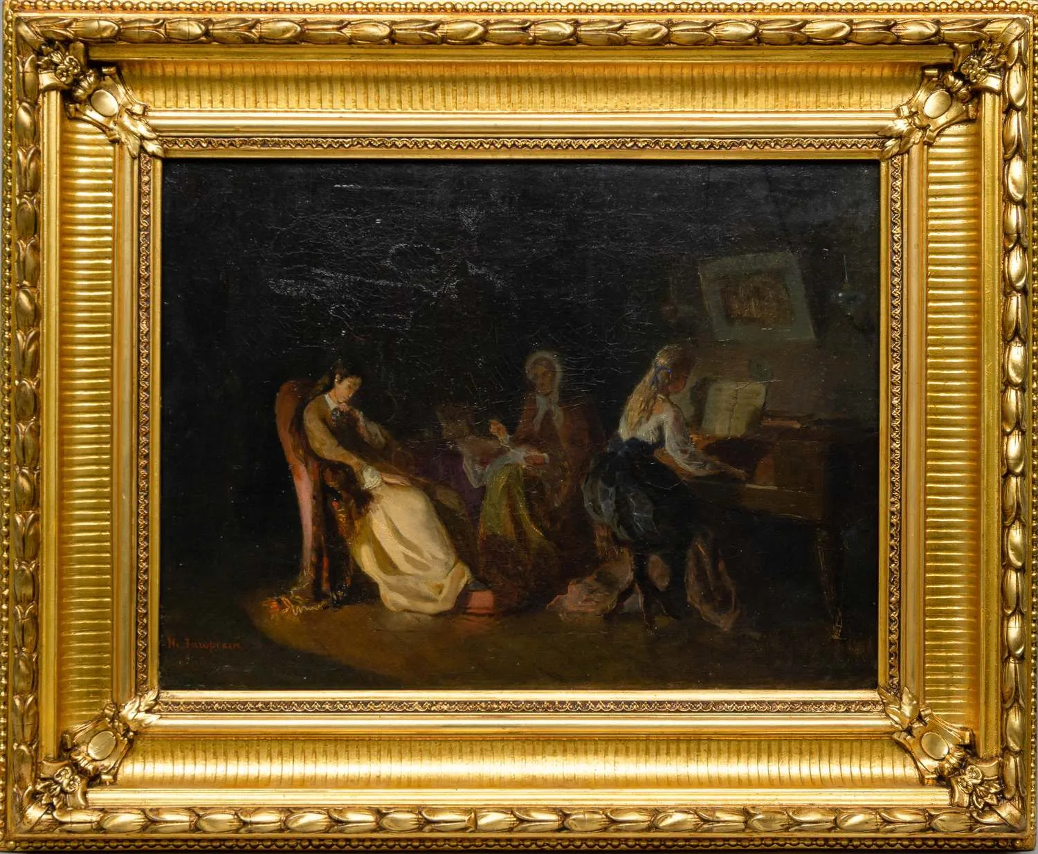 Загорский Николай Петрович. Семейная сцена. 1870-е годы.