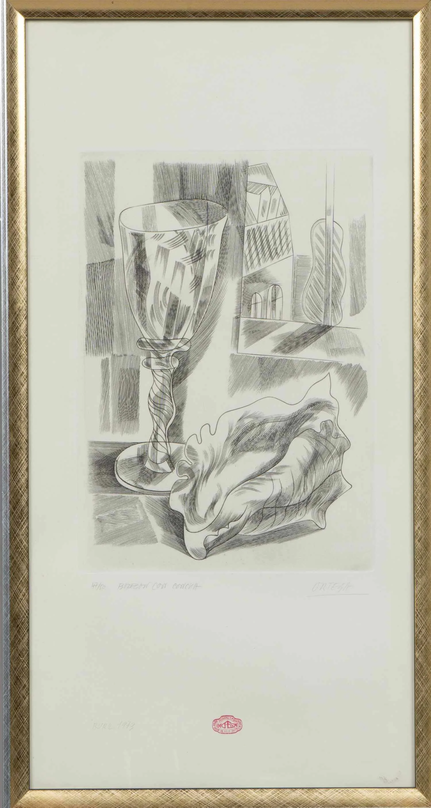 Ортега Луис. Bodegon con concha (Натюрморт с ракушкой). 1973.