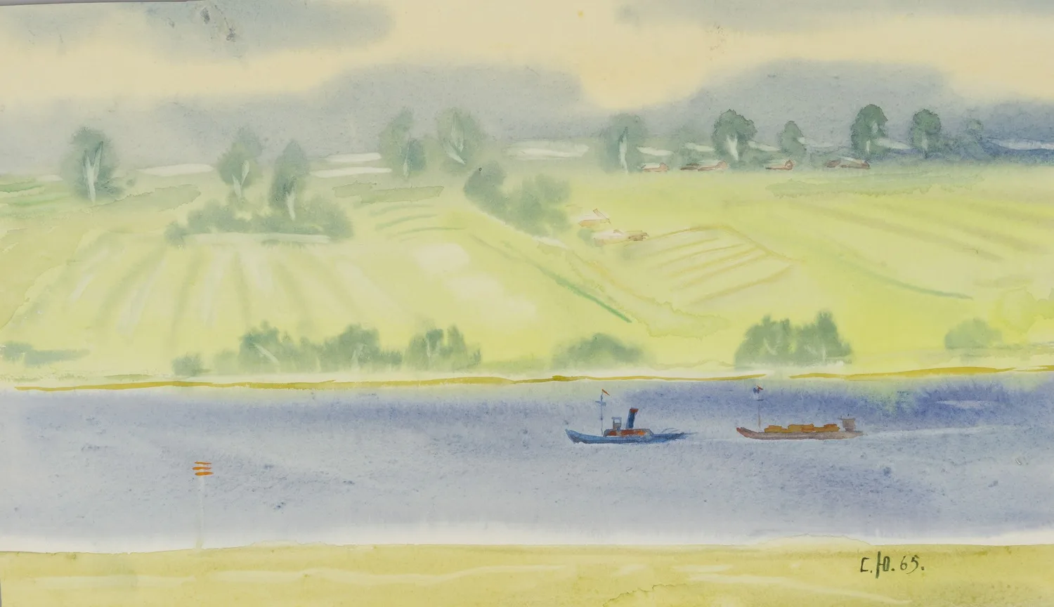 Юнтунен Суло Хейккиевич. На реке. 1965.