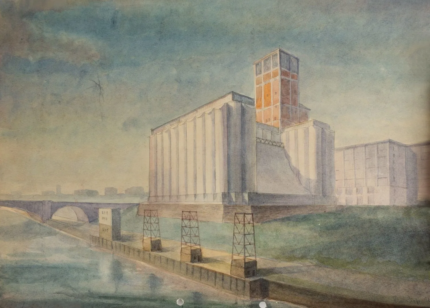 Карастелёва. 2 эскиза элеватора. Конец 1940-х годов.