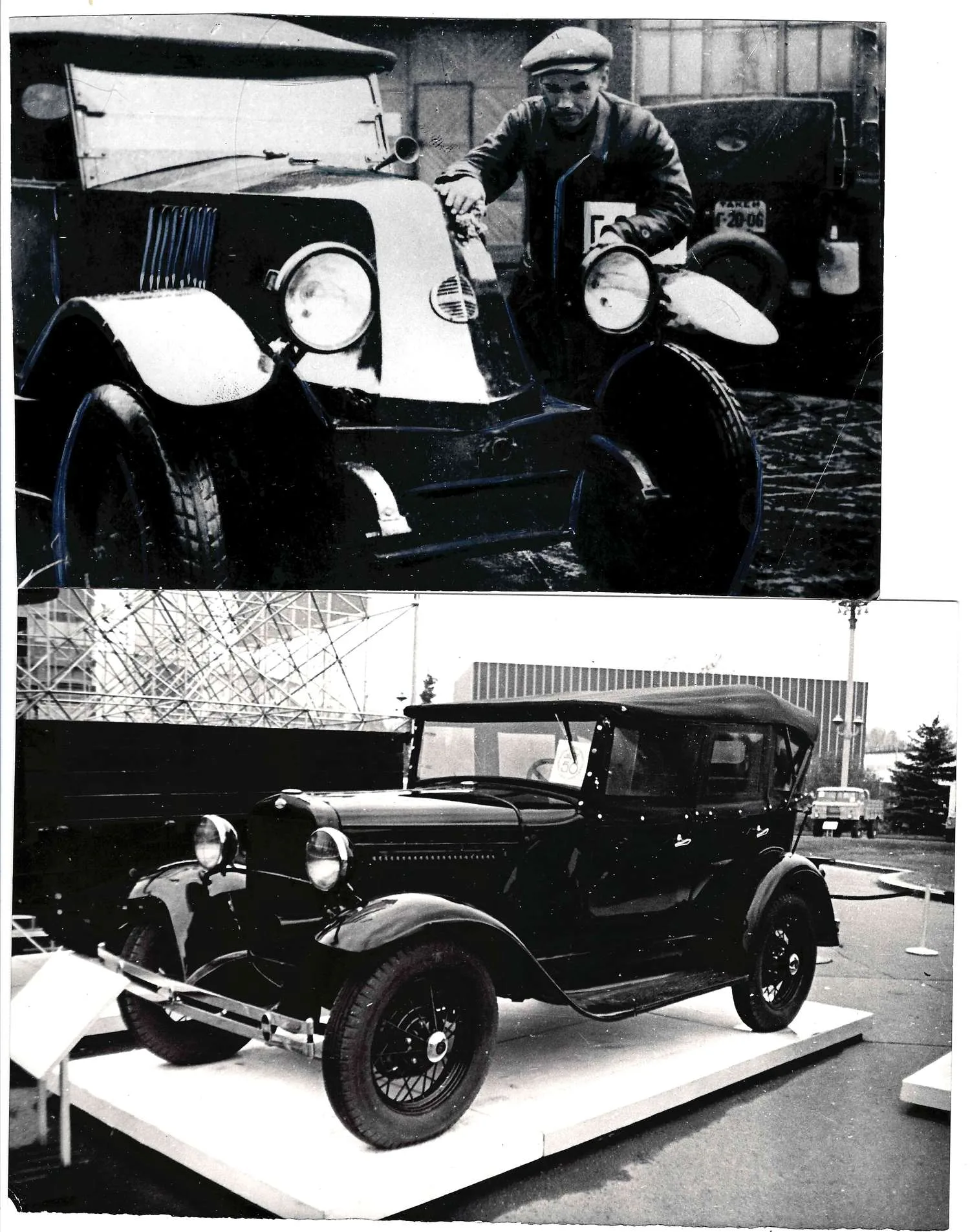 2 фотографии «История московского такси». Снимки 1930-х 1960-х годов, печать - вторая половина XX века.
