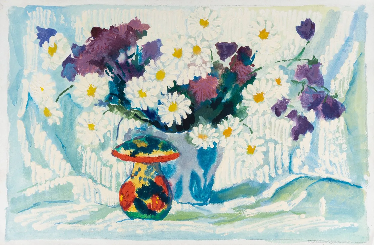 Елена Николаевна Трошина-Дейнеко. Ромашки и колокольчики. 1970-е.