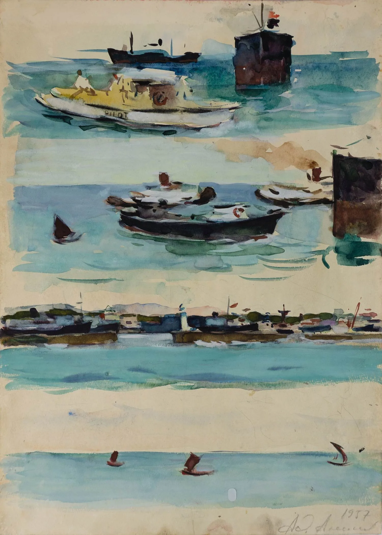 Алексеев Адольф. "В порту". 1957 г.
