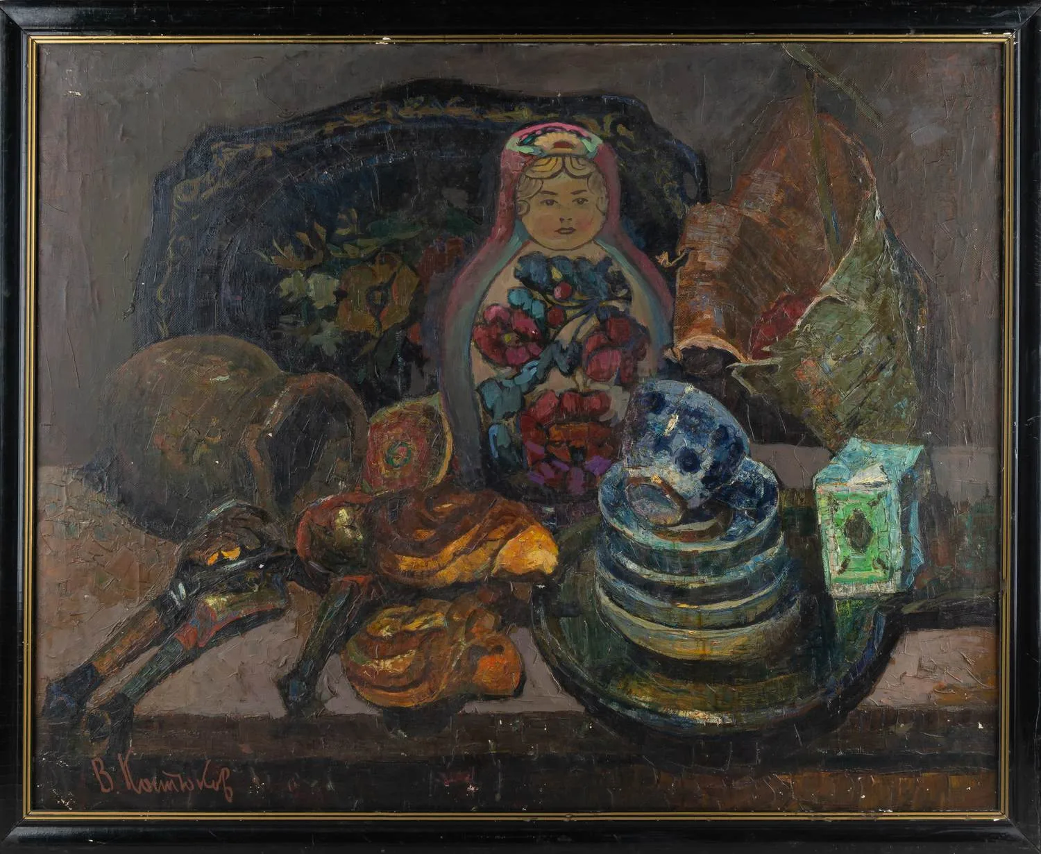 Костюков Валерий Иванович. Натюрморт с матрешкой. 1978.