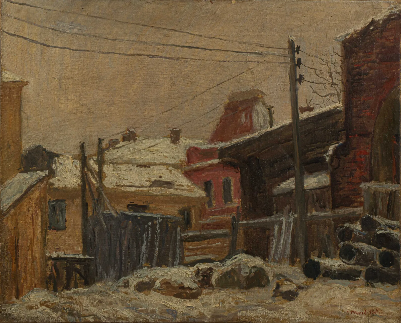 Николай Панков. "Зимний дворик". 1934 г.