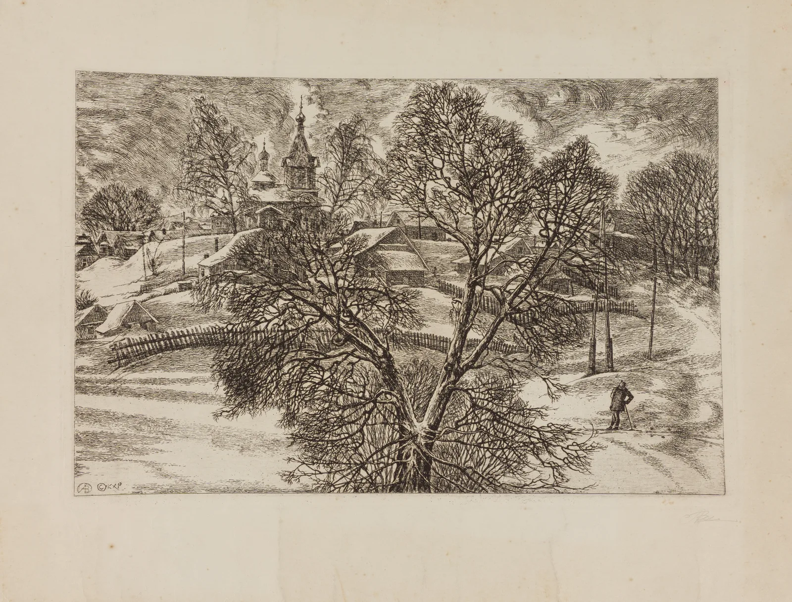 Ветров Александр Егорович. Федоскино зимой. 1985.