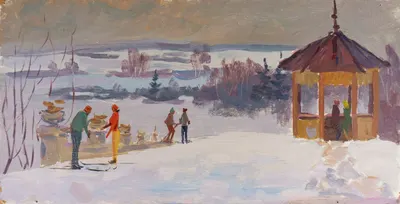 Большаков Алексей Алексеевич. Лыжники. 1960-е годы.