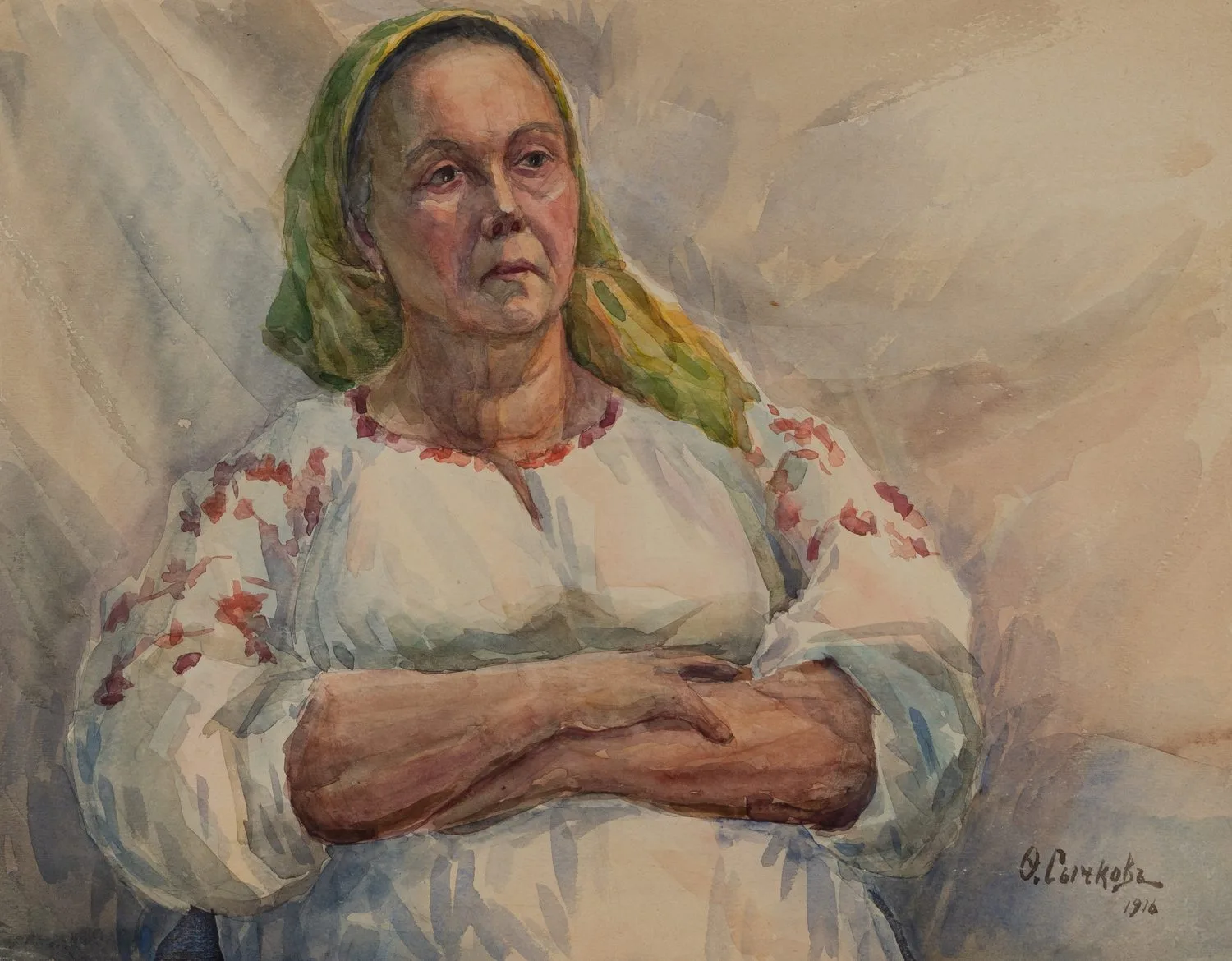 Сычков Федот Васильевич. Портрет женщины. 1916.
