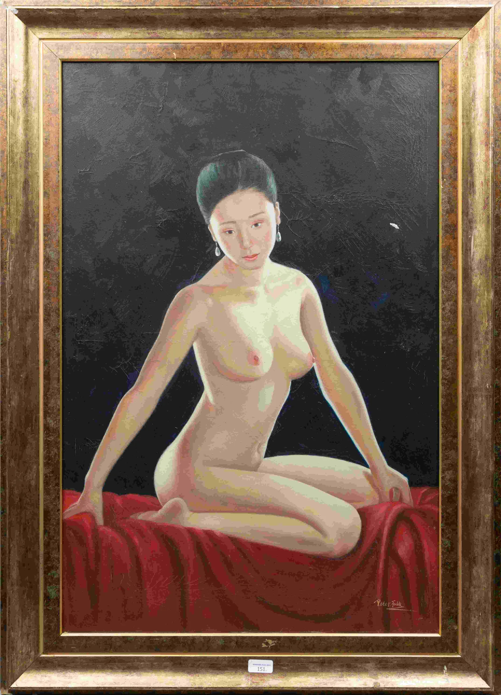 Питер Фальб (Peter Falb). Девушка на красном одеяле. 1960-е годы.