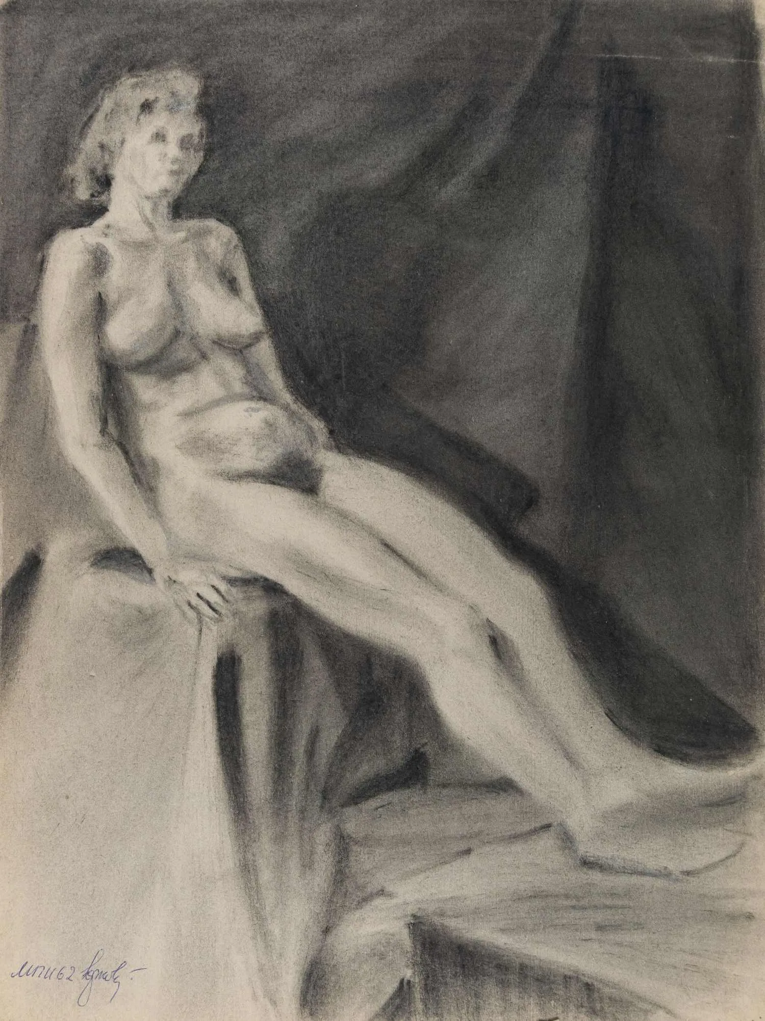Неизвестный художник. Натурщица. 1962.