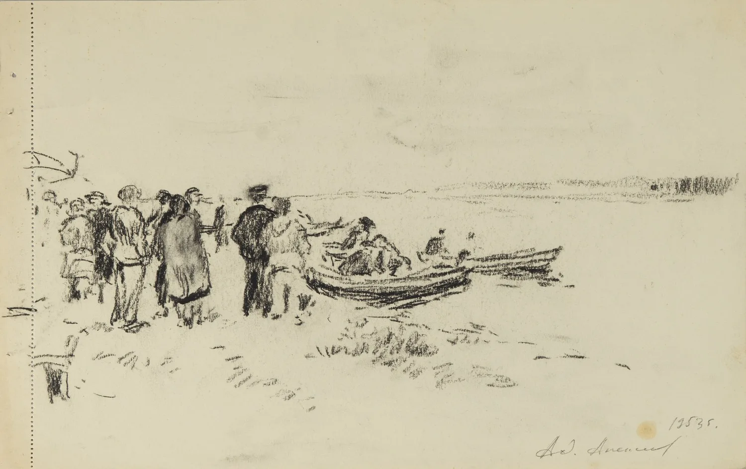 Алексеев Адольф Евгеньевич. Конаково. Рыбаки. 1953.