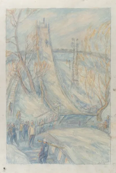Дехтерева Татьяна Александровна. Зимний пейзаж. 1970-е.