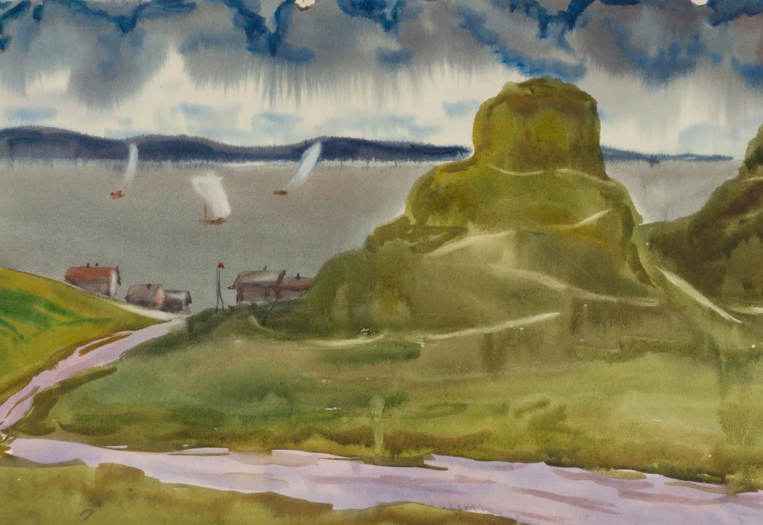 Мешков Евгений Алексеевич. Холм у моря. 1950-е годы.