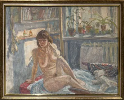 Дехтерева Татьяна Александровна. Обнаженная в мастерской. 1990.