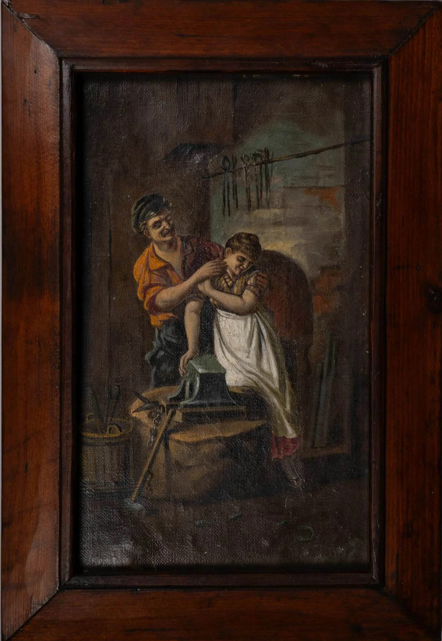 Неизвестный художник (Н. Орлов по подписи). Копия с картины Хьюго Коченрайтера. У кузнеца. 1928.