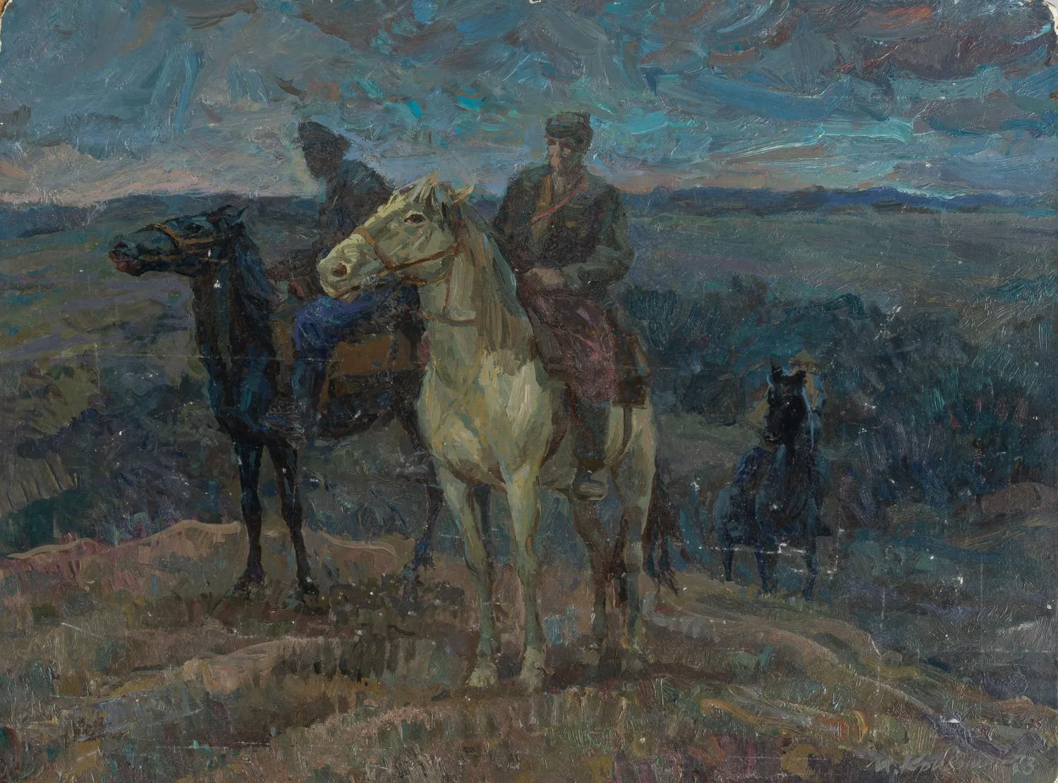 Кривошей Игорь Ефимович. Дозор. С этюдом. 1973.
