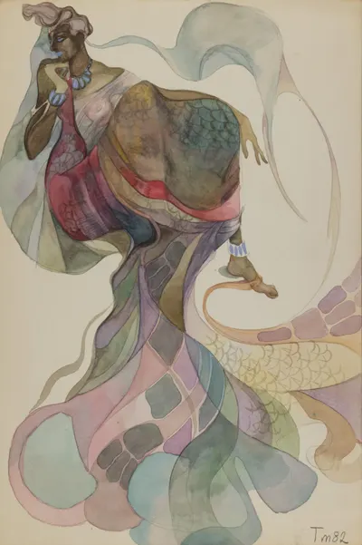 Турова Марина. Эскиз костюма джина. 1982.